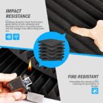 Sound Absorbing Acoustic Foam 24 Pieces Black Acoustic Foam for Podcasts, Recording Studios, Office Acoustic Foam Mat (30 x 30 x 2.5 cm) (Black)